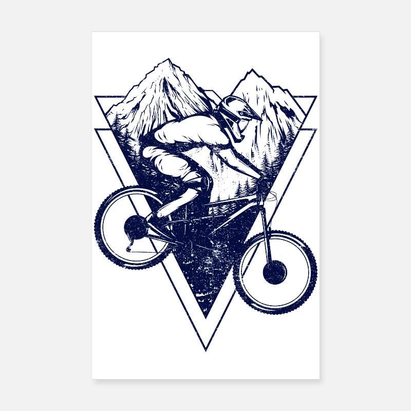 Mountain Biking Triangles Poster 8" x 12" (20x30 cm)