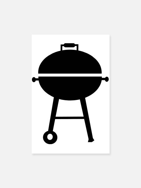 BBQ Barbeque - Poster 8" x 12" (20x30 cm) - white - Front