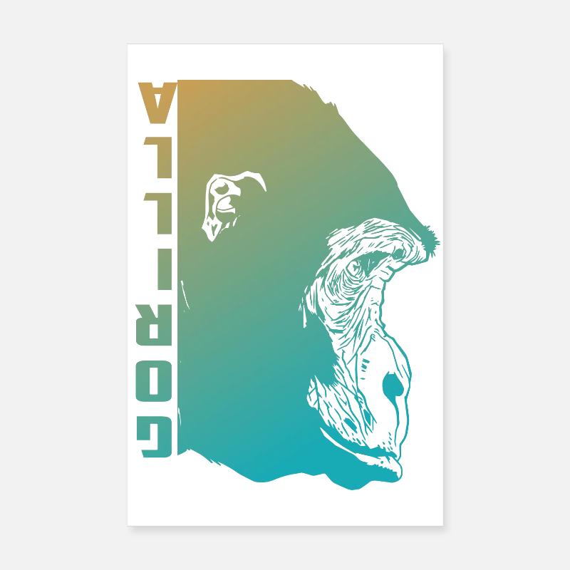 Visage de gorille Poster 20 x 30 cm