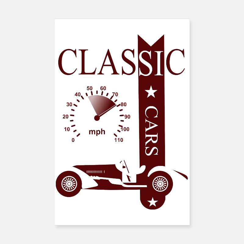 Vintage Classic Car Poster 20x30 cm