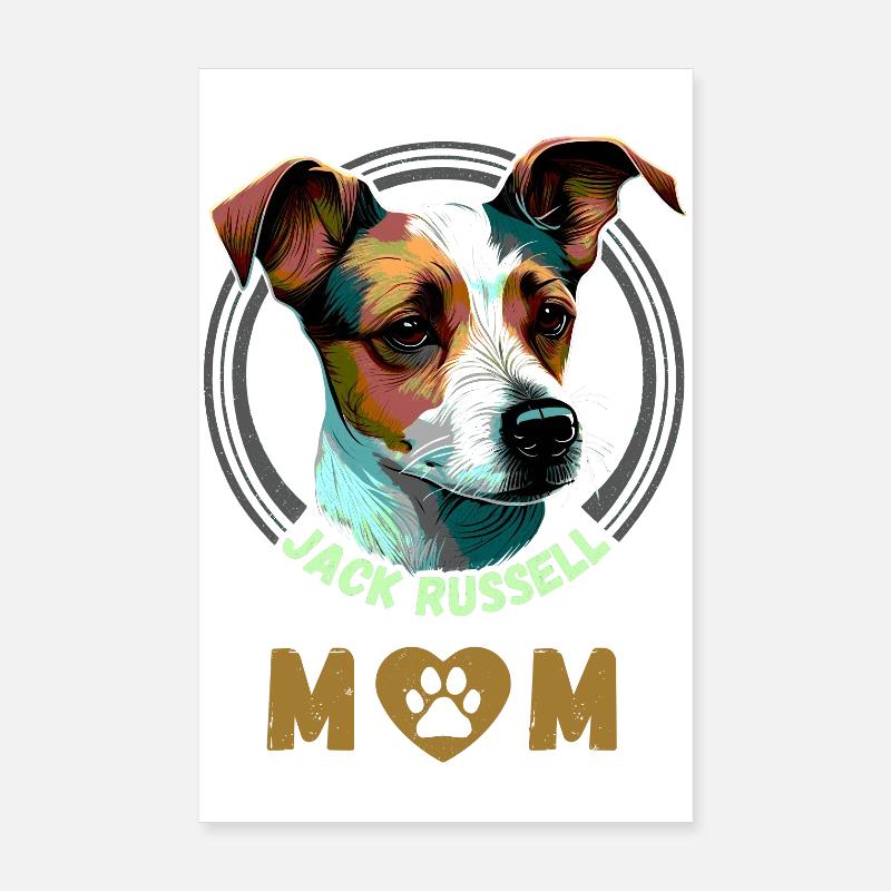 Jack Russell Mom - Poster 20 x 30 cm - blanc