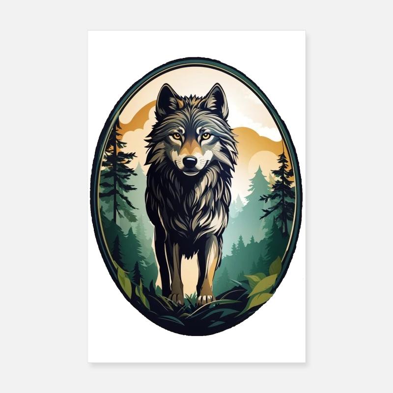 Forest dweller wolf Poster 8" x 12" (20x30 cm)