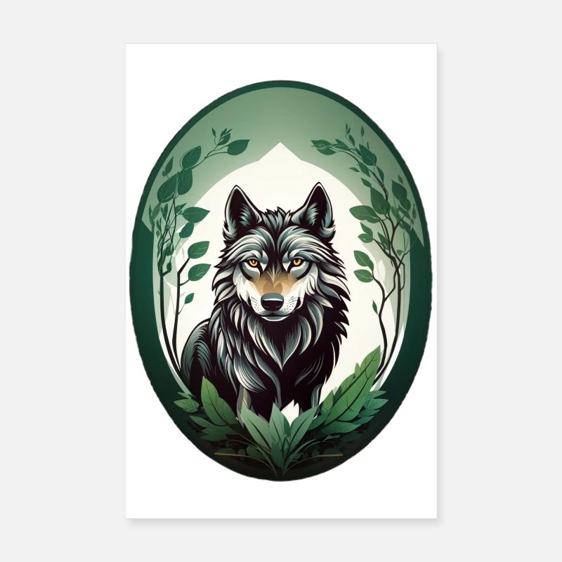Waldbewohner Wolf Poster 20x30 cm