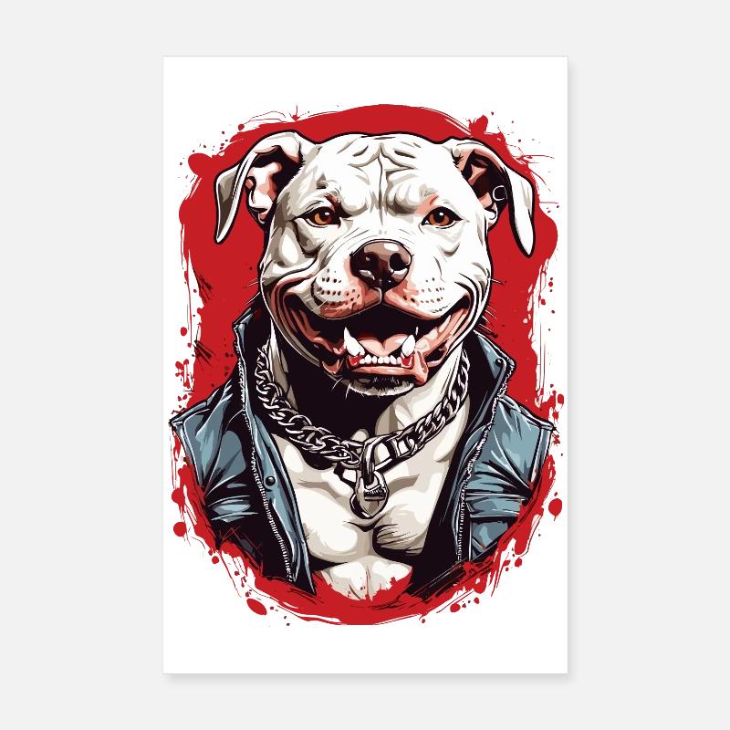 Dog breed Pitbulls Poster 8" x 12" (20x30 cm)