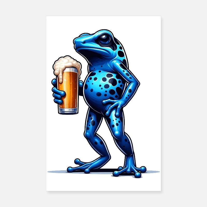 Pfeilgiftfrosch Frosch Bier Poster 20x30 cm