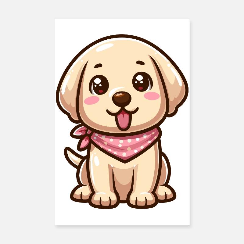 Bébé Labrador Mignon avec un foulard Poster 20 x 30 cm