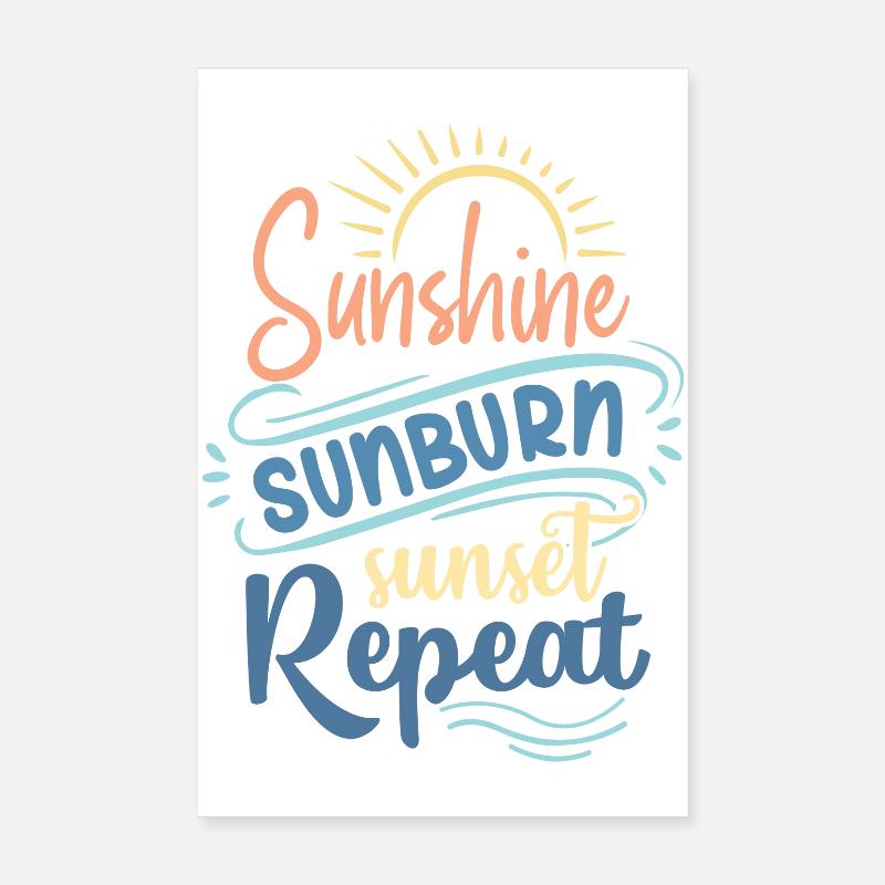 Soleil Coup De Soleil Coucher De Soleil Répéter Poster 20 x 30 cm