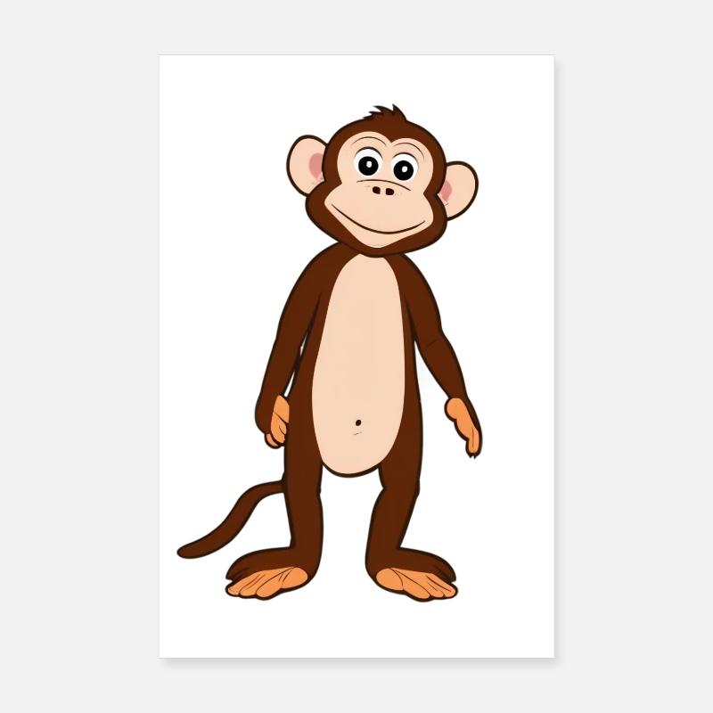 Singe - Poster 20 x 30 cm - blanc