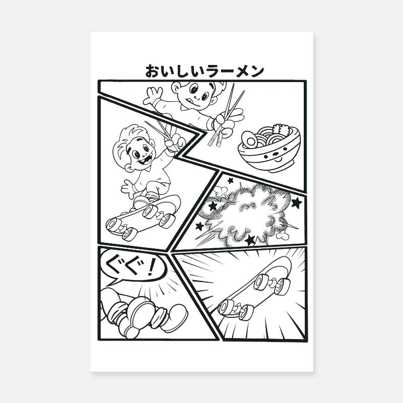 Chasing Ramen Cartoon Poster 20x30 cm