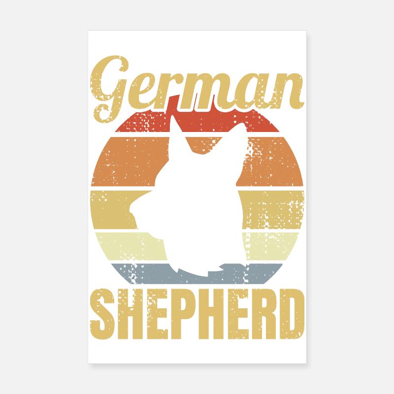 Retro Schäferhund Poster 20x30 cm