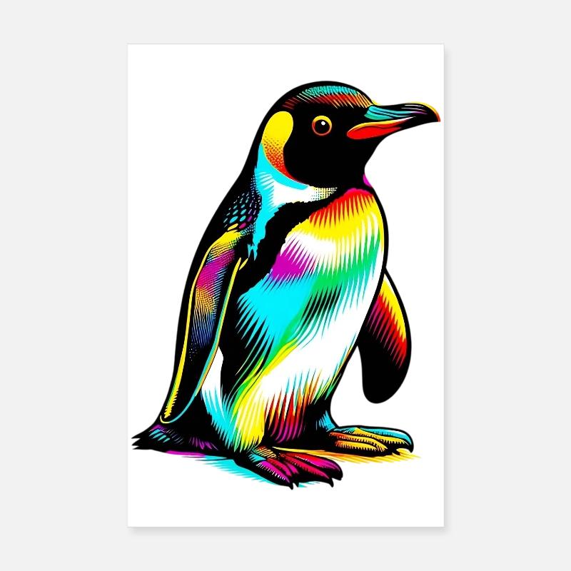 Pinguin - Poster 20x30 cm - Weiß