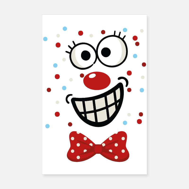Cheerful Polka-Dot Clown Poster 8" x 12" (20x30 cm)