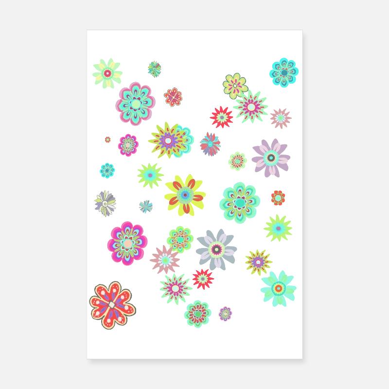 Flower Power Peace & Power Unisex Poster 8" x 12" (20x30 cm)