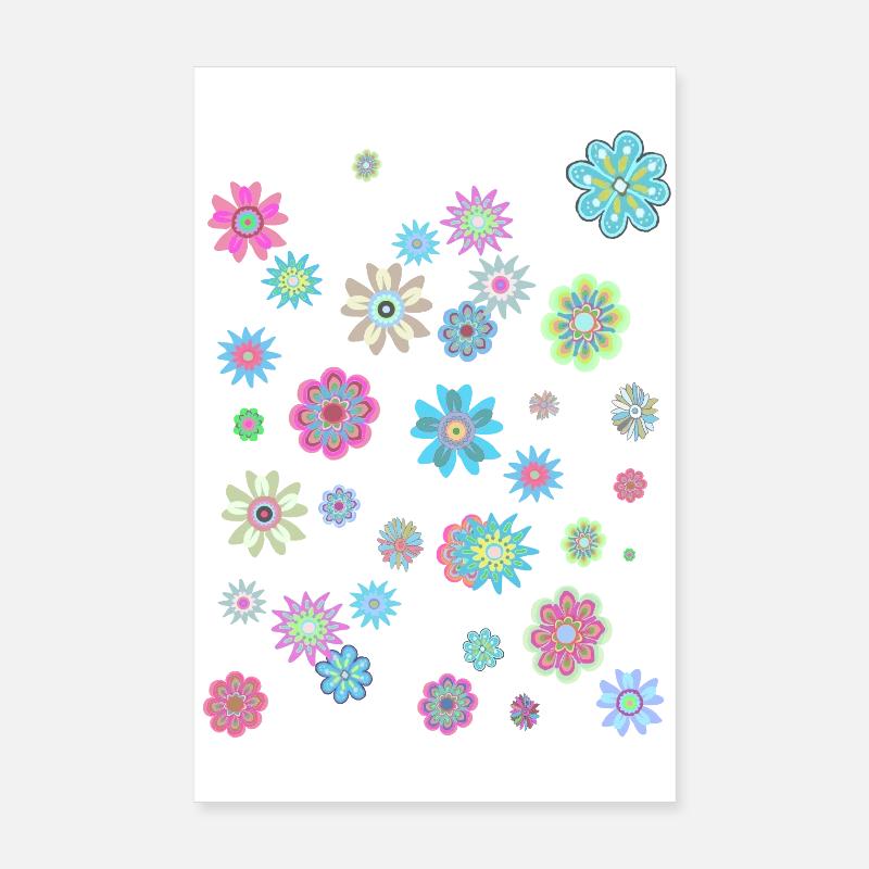 Colorful Floral Patterns for Spring Clothes Poster 8" x 12" (20x30 cm)