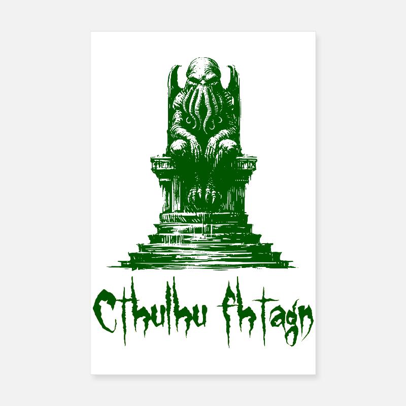 Statue von Cthulhu Poster 20x30 cm