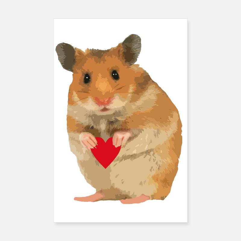 Hamster Menno avec cœur Poster 20 x 30 cm