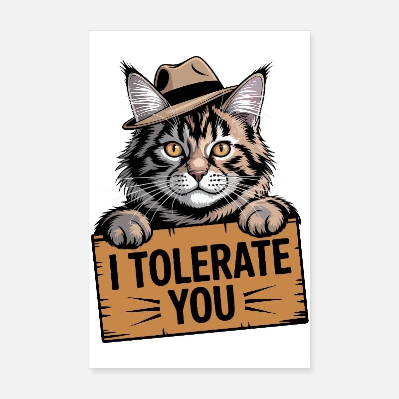 Chat tolérant Poster 20 x 30 cm