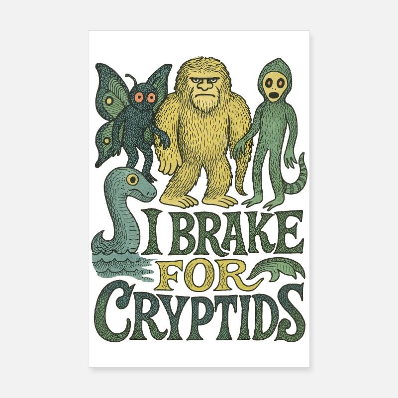 Cryptid Creature Nature Illustration Poster 8" x 12" (20x30 cm)