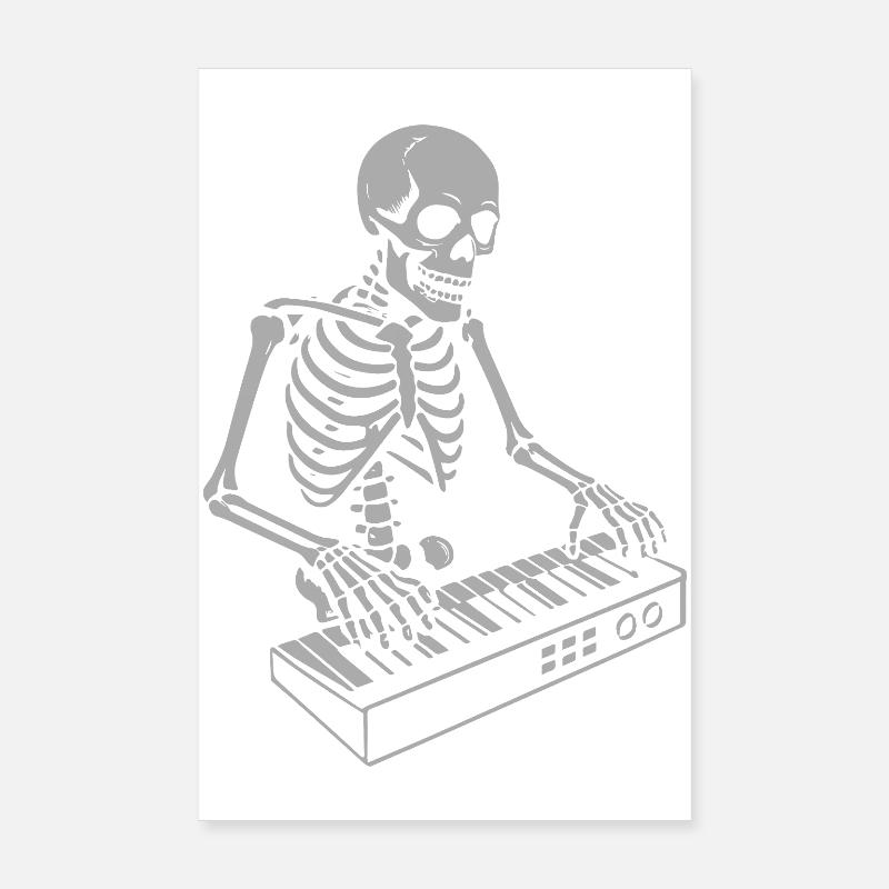 Halloween Skelett mit Synthesizer Kunst Poster 20x30 cm