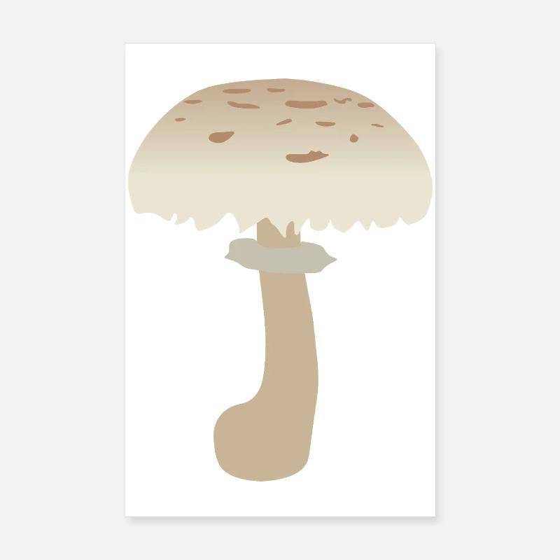 Illustration de champignon parasol minimaliste Poster 20 x 30 cm