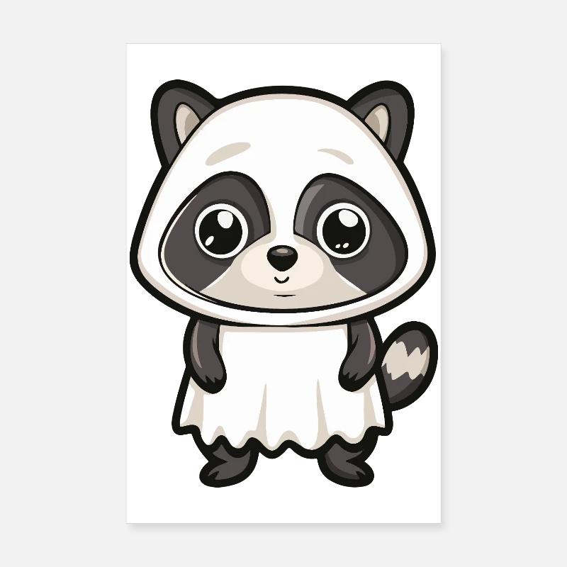 Waschbär Halloween Geist Poster 20x30 cm