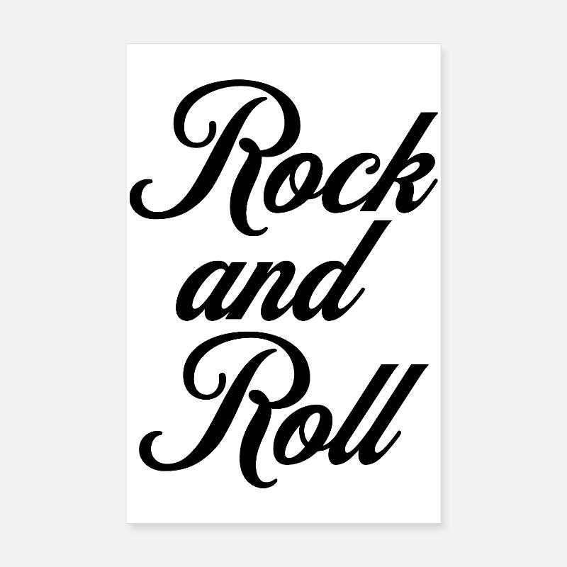 Conception de logo de typographie cursive Rock and Roll Poster 20 x 30 cm