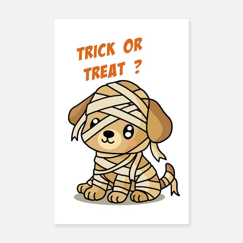 Halloween-Hund - Poster 20x30 cm - Weiß
