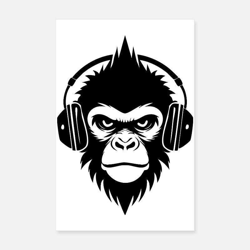 Chemise classique Monkey Head Punk Studio Mix Poster 20 x 30 cm