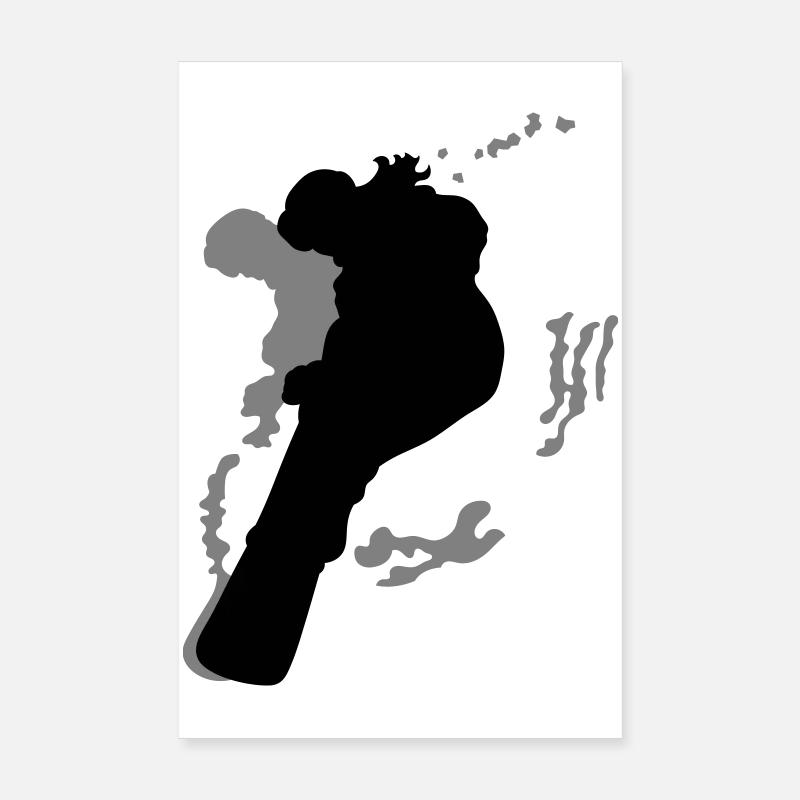 Snowboard girl - Poster 20x30 cm - Weiß