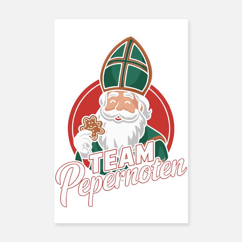 Sinterklaas Team Pepernoten Gingerbread Fan Design Poster 8" x 12" (20x30 cm)