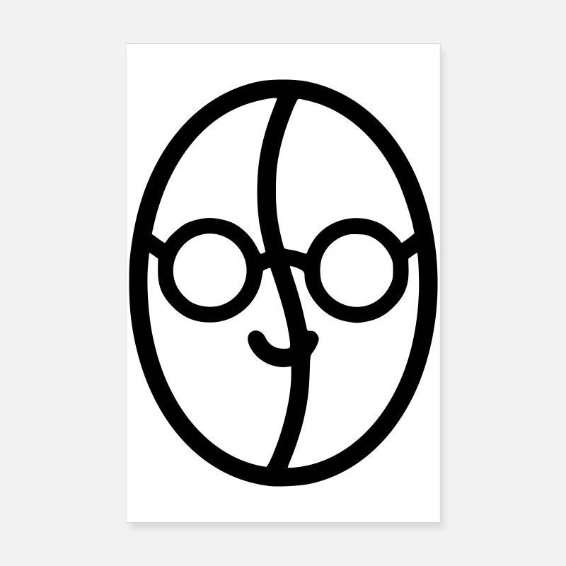 Kaffee-Liebe: Kaffeebohne mit Brille Poster 20x30 cm