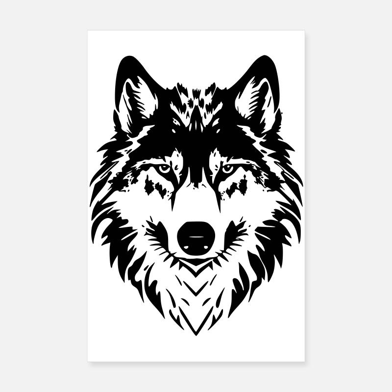 Wolf Head Art - Tête de Loup Poster 20 x 30 cm