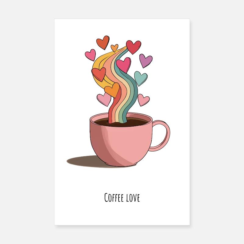 CoffeeLove Rainbow Steam Poster 20 x 30 cm