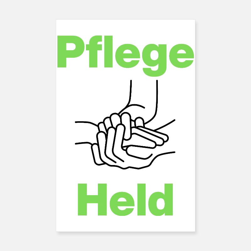 Pflegeheld, Hände, mit Herz, Pfleger, Pflegerin Poster 20x30 cm