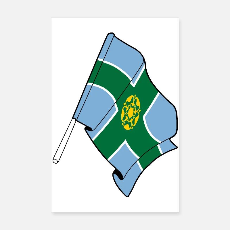 Drapeau du Derbyshire Poster 20 x 30 cm
