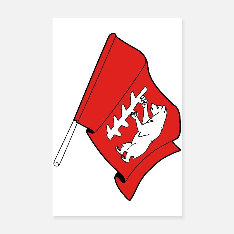 Drapeau du Warwickshire Poster 20 x 30 cm