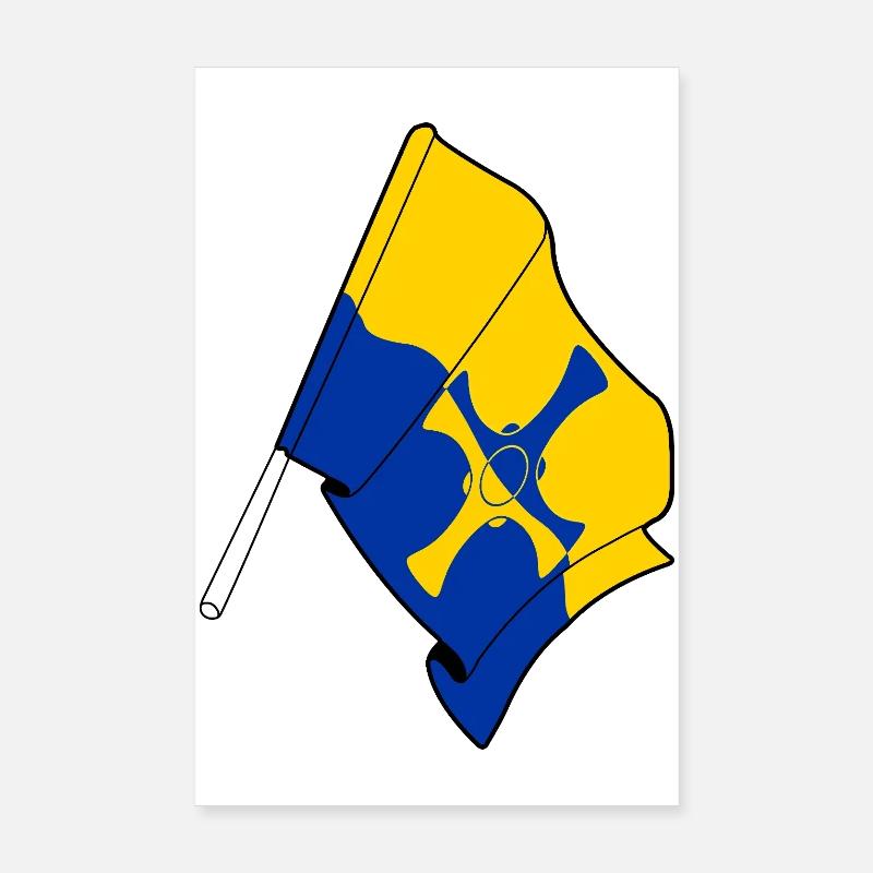 Drapeau de Durham Poster 20 x 30 cm