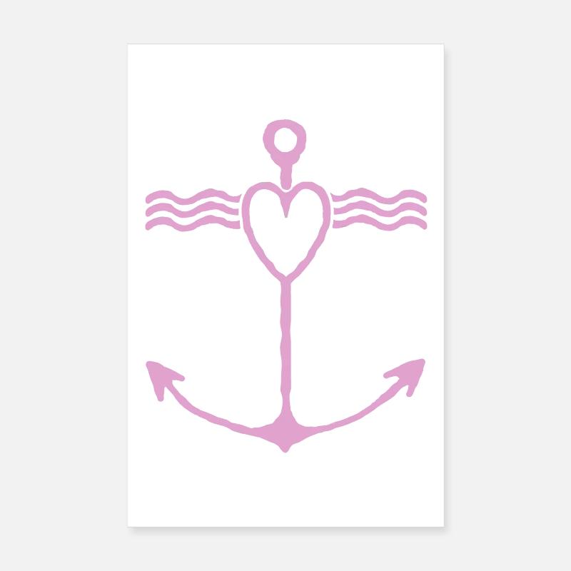 Herzanker Wellendesign Poster 20x30 cm