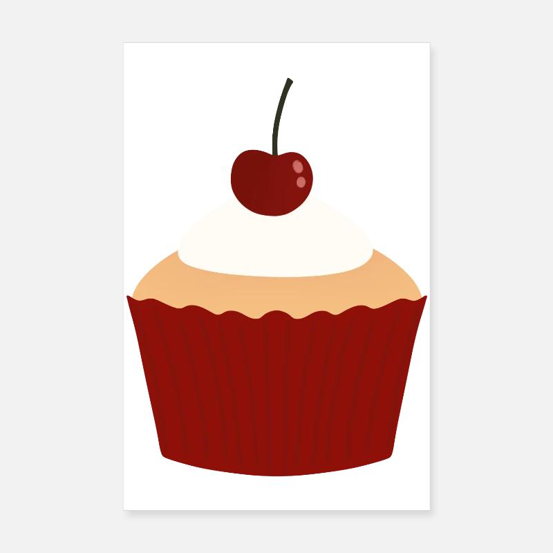 Kirschcreme-Cupcake-Zauber Poster 20x30 cm