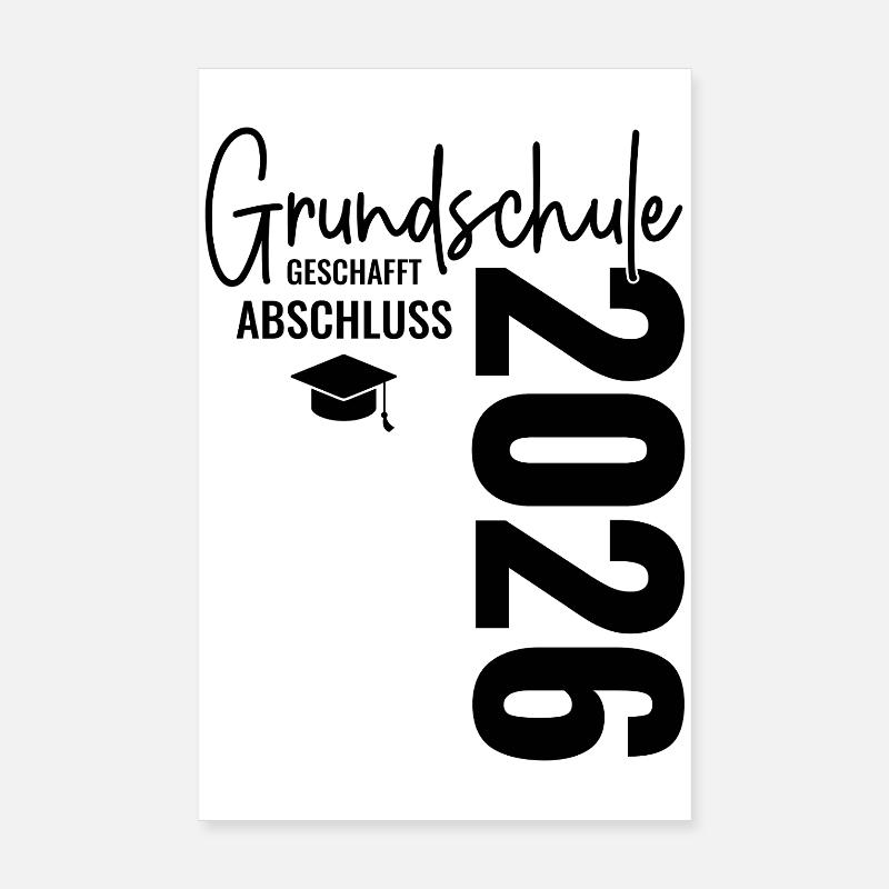 Fin de diplôme 2026 : école primaire terminée ! Poster 20 x 30 cm