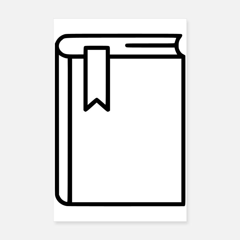 Buch Notizbuch Lesezeichen Icon Poster 20x30 cm