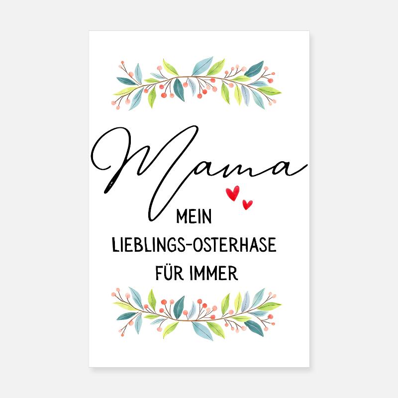 Tasse de Pâques préférée de maman pour le lapin de Pâques Poster 20 x 30 cm