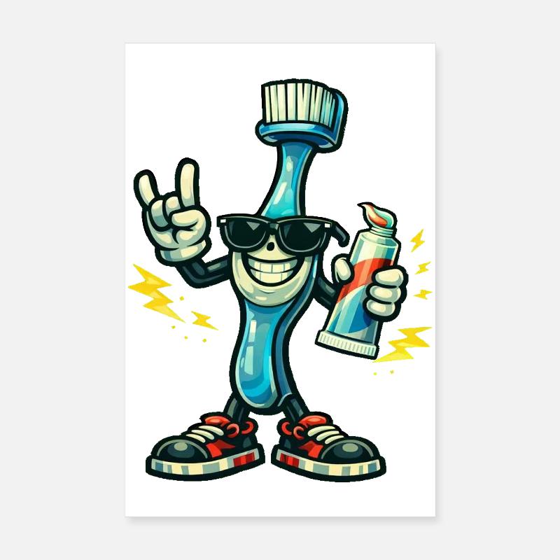 Color Hero Zahnbürstenmann Poster 20x30 cm