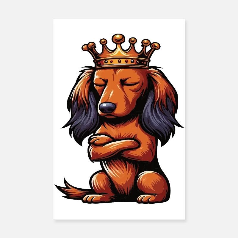 Long-haired Dachshund Dachshund Holder Dachshund Tekkel Poster 8" x 12" (20x30 cm)