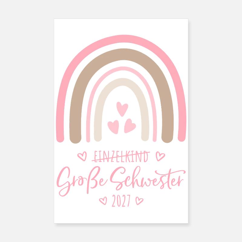 Große Schwester 2027 Regenbogen Poster 20x30 cm