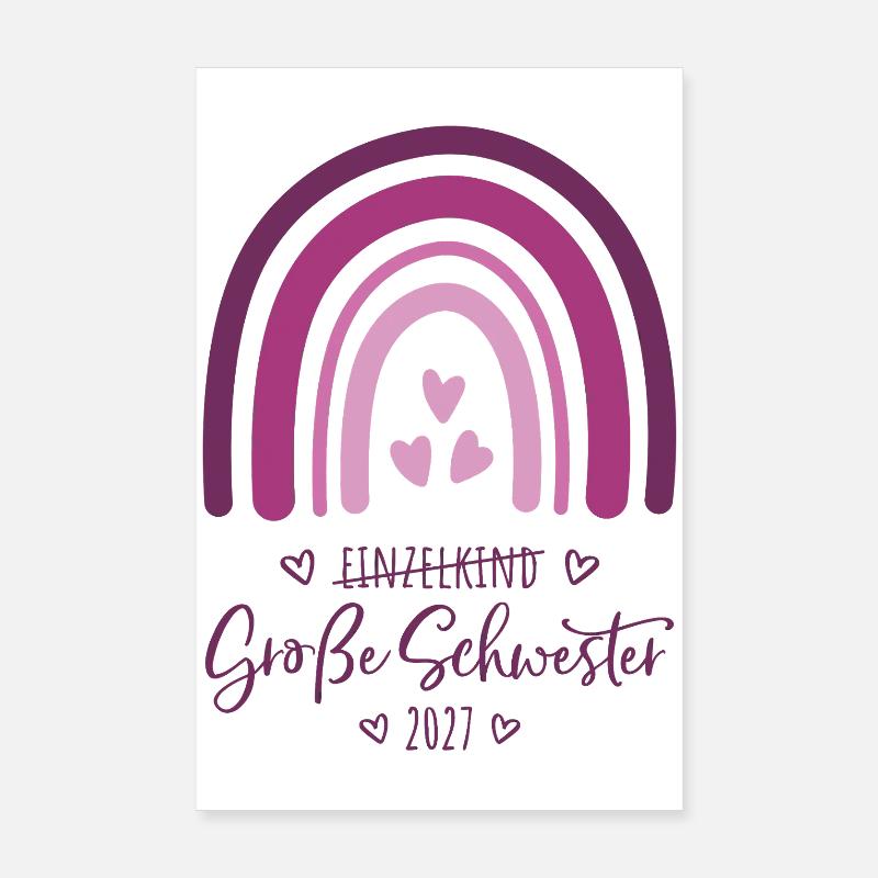Große Schwester 2027 Regenbogen  Poster 20x30 cm