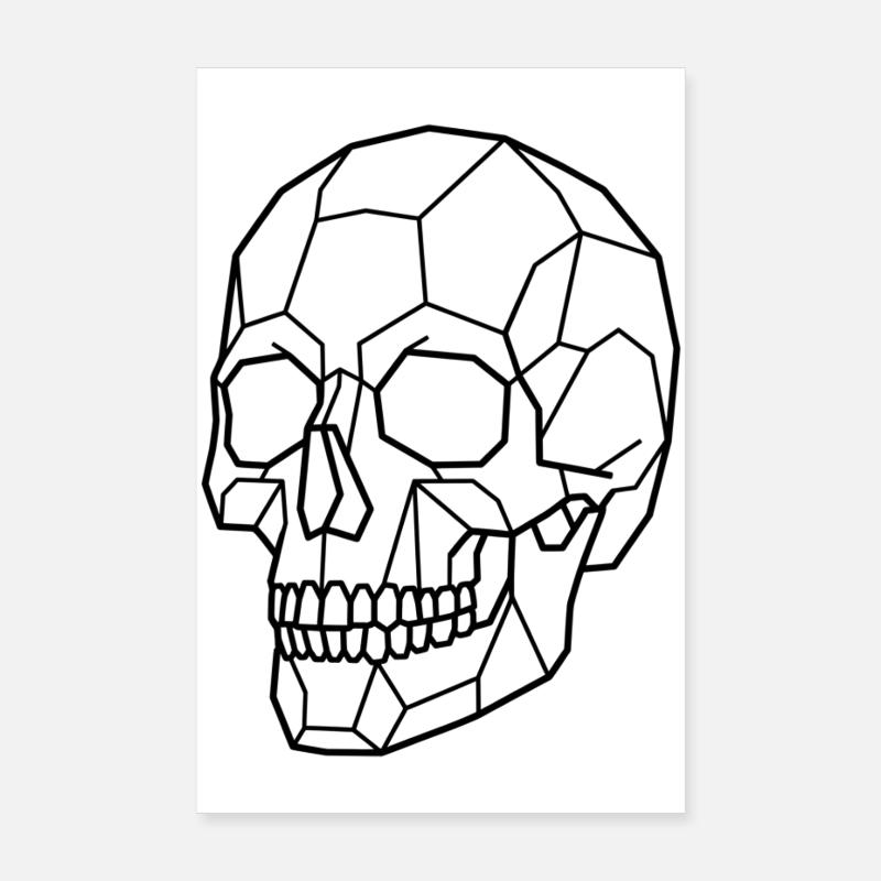 Crâne géométrique Poster 20 x 30 cm