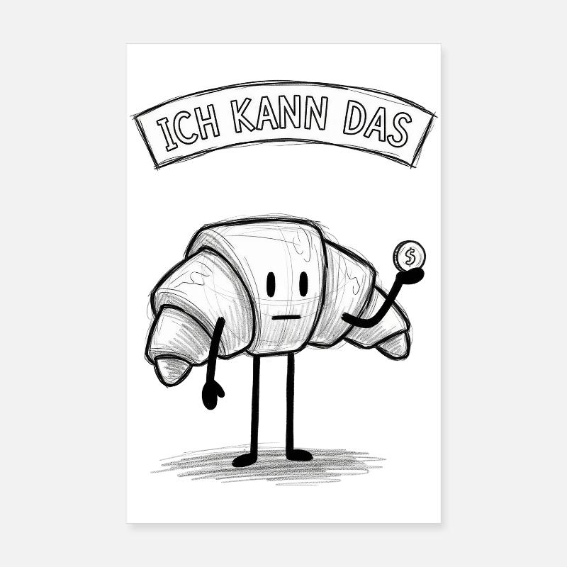 Ich Kann Das Croissant Held Poster 20x30 cm