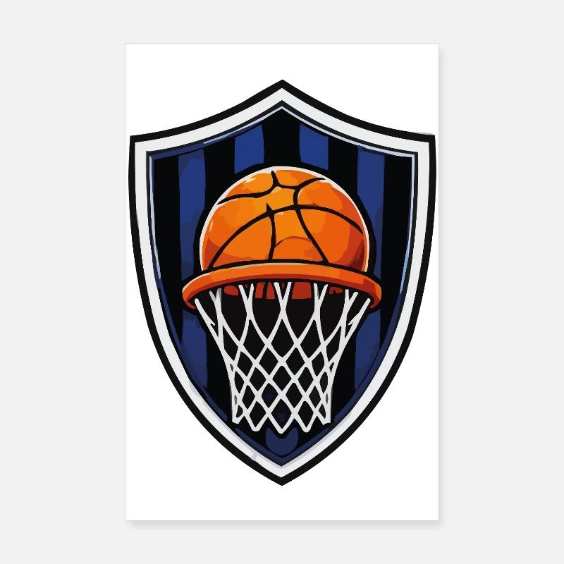 Basketball Shield with Basket Poster 8" x 12" (20x30 cm)