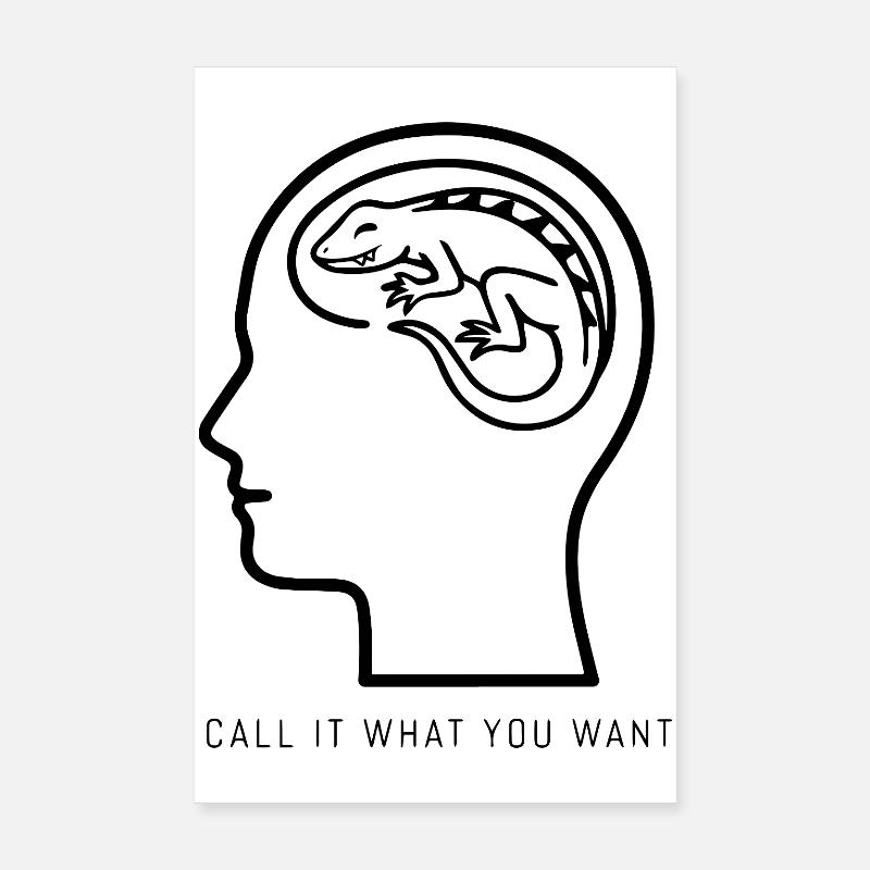 Call It What You Want Lizard Profile Brain Poster 8" x 12" (20x30 cm)